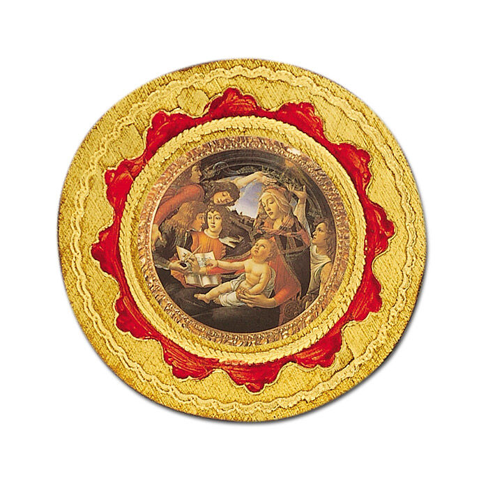 Bildmedaillon aus Holz: Madonna della Melagrana