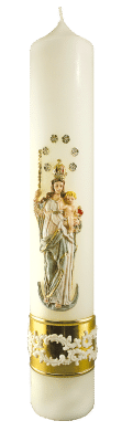 Marienkerze mit Darstellung der Patrona Bavariä: 50 x 8 cm
