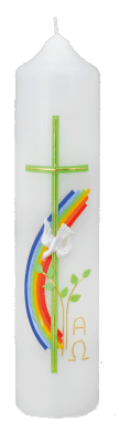 Taufkerze personalisierbar: "Regenbogen"