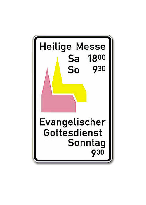 Kombi-Schild für beide Konfessionen