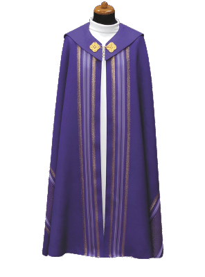 Chormantel mit Streifenwebung violett