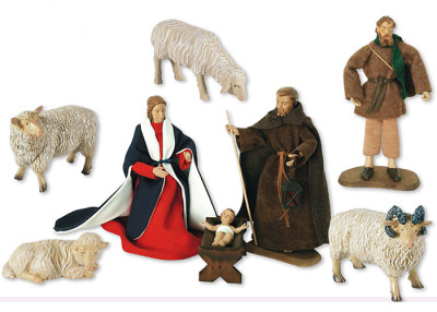 Weihnachtskrippe, mit beweglichen Gliedern