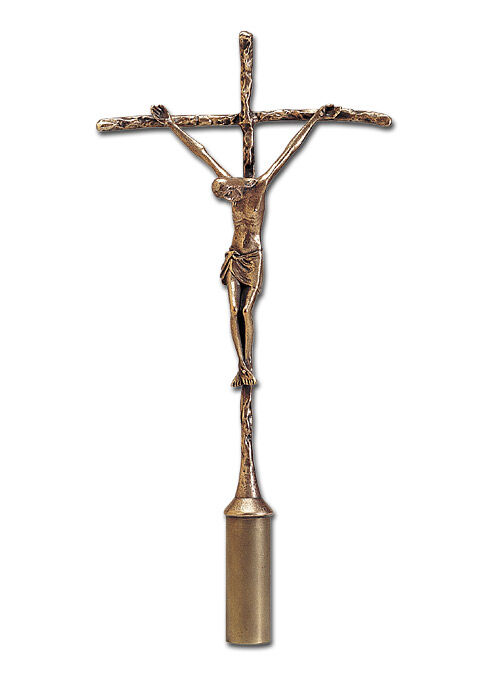 Vortragekreuz: Papstkreuz aus Bronze gegossen