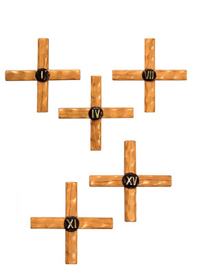 Kreuzwegstationen aus Olivenholz