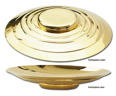 Hostienschale, Patene aus vergoldetem Messing