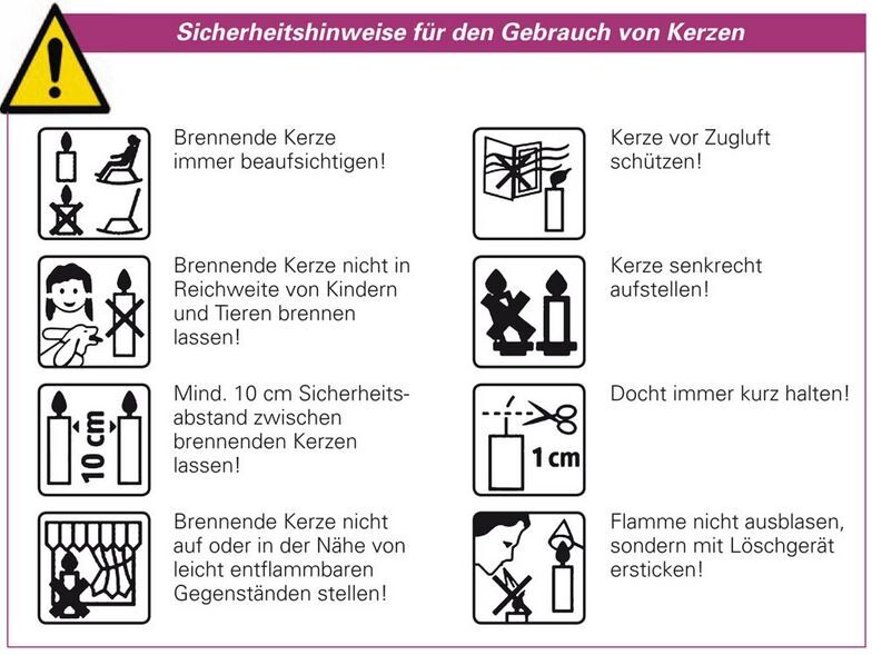 Sicherheitshinweise für Kerzen