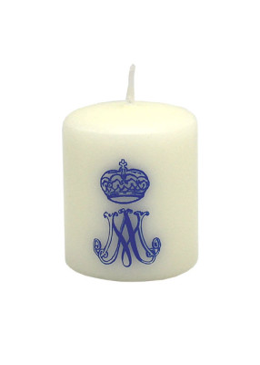 Kerzenstumpen mit Marienmotiv