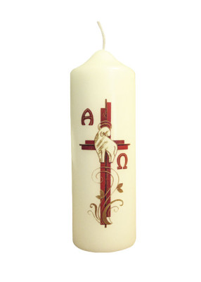 Tischosterkerze mit Osterlamm