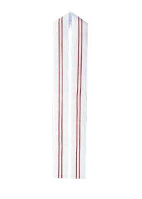 Weiße Überstola mit Wollgarneinwebung