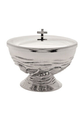 Ciborium aus versilbertem Messing, mit Ährenmotiv