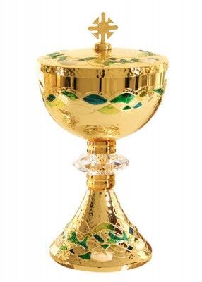 Ciborium mit emaillierter Ornamentik