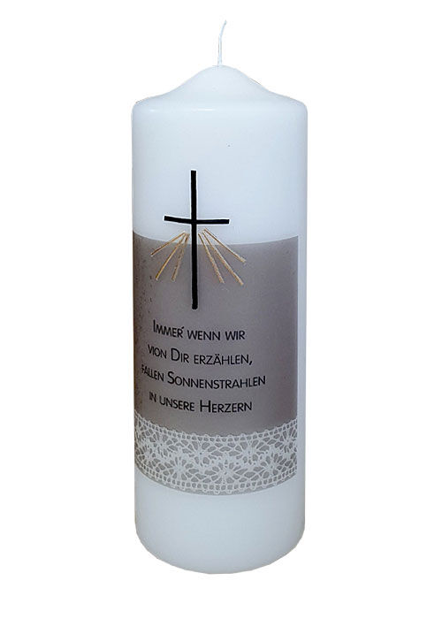 Trauerkerze mit Spruch 22 cm Kirchenbedarf, Paramente und Messwein C. Ludwig