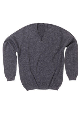 Herrenpullover mit V-Ausschnitt, Farbe grau