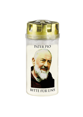 Beispilefoto vom 2-Tagebrenner mit Motiv "Padre Pio"
