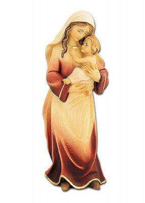 Moderne Madonna aus Holz: rot coloriert