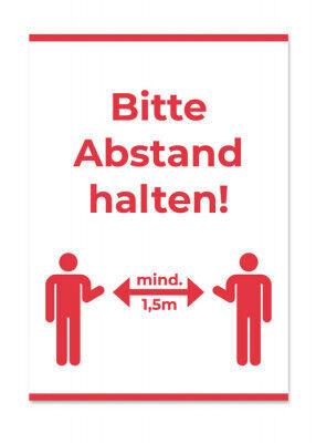 Plakat "Bitte Abstand halten": DIN A4