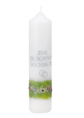 Anlasskerze individualisierbar; zur Silberhochzeit