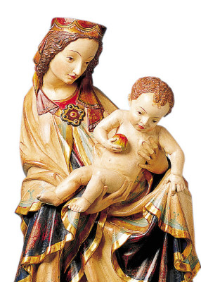 Detailansicht der handgeschnitzten Arbeit