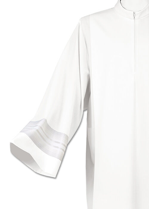 Albe mit RV vorne und gewebter Bordüre