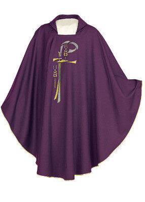 Violettes Messgewand aus leichtem Wollstoff