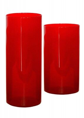 Ewiglichtglas rot: 20 und 16 cm hoch