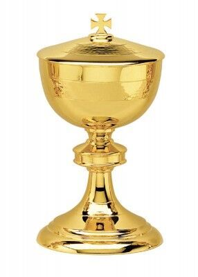 Ciborium mit handgehämmertem Dekorband