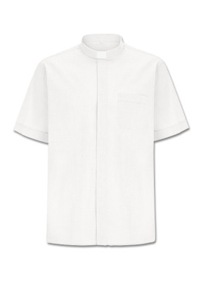 Weißes Priestercollarhemd: Kurzarm
