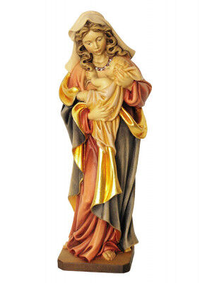 Kleine Madonna aus coloriertem Holz