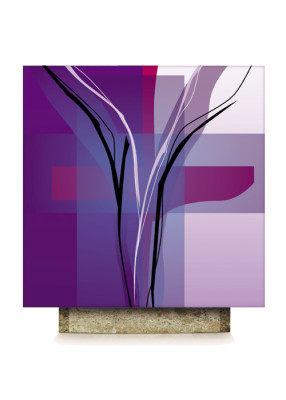 Violettes Altartuch mit moderner Kreuzsymbolik