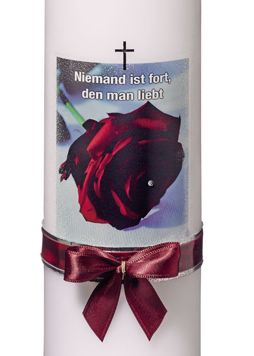 Gedenkkerze mit Spruch 25 cm Kirchenbedarf, Paramente und Messwein C
