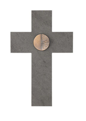 Wandkreuz mit Bronzedekor