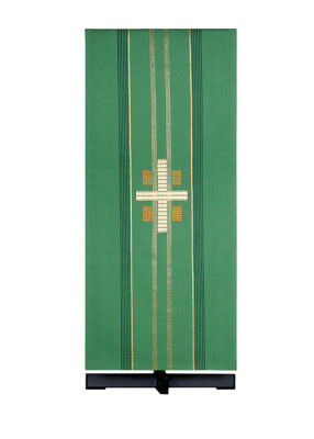 Ambotuch grün, mit gesticktem Kreuz