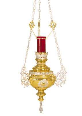 Ewiglichtampel mit fein ausgearbeiteten Ornamenten