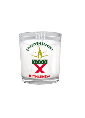Friedenslicht aus Glas